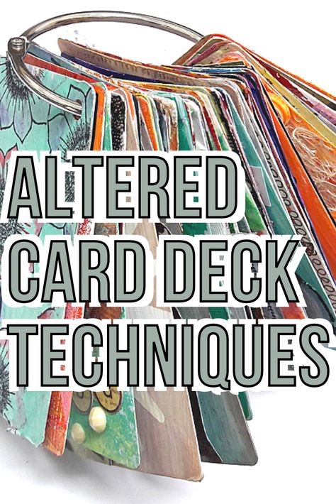 Altered card deck techniques. Learn how to make mixed media altered playing cards with different collage and crafting techniques Diy Playing Cards Crafts, How To Alter Playing Cards, Crafts With A Deck Of Cards, Playing Card Upcycle, Altered Playing Cards Tutorial, Playing Cards Craft Ideas, How To Make Playing Cards, Altered Cards Ideas, Deck Of Cards Crafts