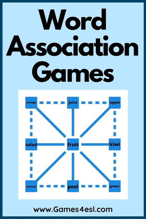 Word Association List, Word Association Game List, Word Finding Activities, Word Association Games, Vocabulary Words Activities, English Vocabulary Games, Rhyming Word Game, Games For The Classroom, Fry Words List