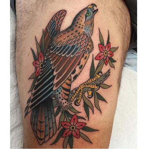 Hawk Tattoos, Bird Of Prey Tattoo, Falcon Tattoo, Hawk Tattoo, Literary Tattoos, Traditional Tattoo Sleeve, Triangle Tattoos, Nautical Tattoo, Traditional Tattoo Art