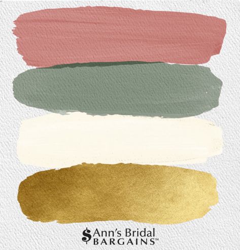 Wedding Inspiration and Wedding Advice | Ann's Bridal Bargains | Affordable. Beautiful. Brilliant! Dusty Rose Sage Green Champagne, Dusty Rose And Gold Bedroom, What Goes With Rose Gold, Dusty Rose Palette Colour Schemes, Colours That Go With Rose Gold, What Color Goes With Dusty Rose, Sage Green And Rose Gold Nursery, Emerald Green Dusty Rose And Gold Wedding, Sage Pink Gold Color Palette