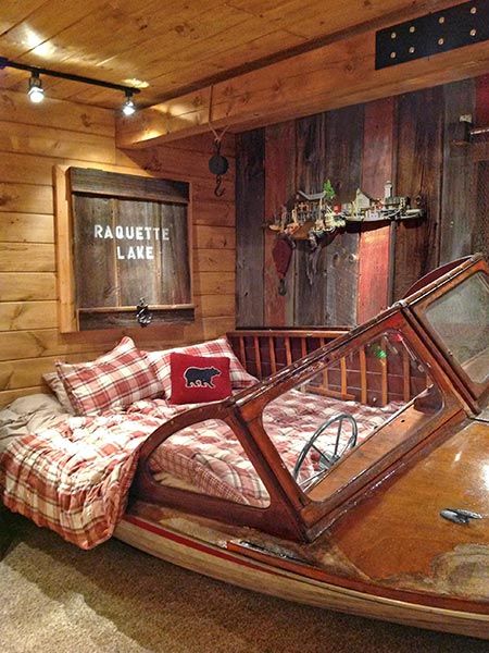 Noteworthy upcycle ideas from readers like you Salvage Projects, Boat Bed, Koti Diy, Automotive Furniture, Cool Beds, Cabin Decor, My New Room, Cool Furniture, Rustic House