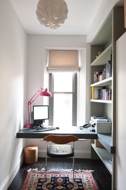 19 Super Functional Mini Home Office Designs That Will Inspire You Office With Daybed, Bilik Tidur Kecil, Rumah Moden, Cool Home Office, Mesa Home Office, Tiny Home Office, Tiny Office, Mini Office, Small Space Office