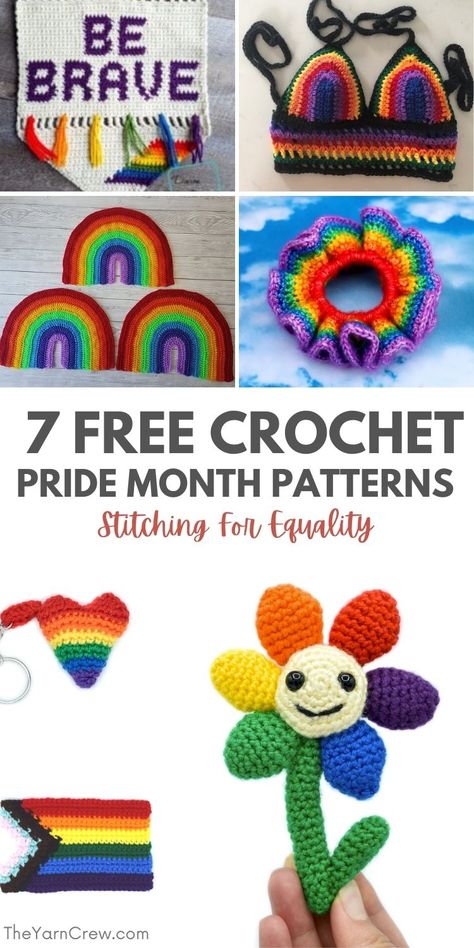 Crochet Craft Fair, Crochet Halter Top Pattern, Love And Acceptance, Crochet Bandana, Crochet Rainbow, Cozy Crochet Patterns, Crochet Hair Accessories, Crochet Pouch, Easy Crochet Projects