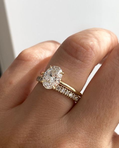 Oval Cut Simulated Diamond Ring Set, Dainty Proposal Ring Classic Engagement Ring Set, Hidden Halo Ring Set 14K Gold Over Finished Oval Engagement Ring Stack, خواتم خطوبة, Pretty Engagement Rings, Dream Wedding Ring, Cute Engagement Rings, Future Engagement Rings, Oval Engagement, Engagement Band, Dream Engagement