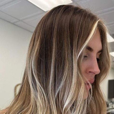 Mallery Share on Instagram: "Painted Balayage ⁣ My favorite technique for strong dimension! Check out my application->⁣ ⁣ Painting with @jackwinnpro Balayage Lightener" Hand Paint Balayage, Hand Painted Blonde Balayage, Balayage Hair Front View, Balayage Front View, Hair Front View, Hand Painted Balayage, Painted Balayage, Bangs Haircut, Hair Front