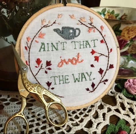 Wall Embroidery, Embroidery Stitches Beginner, Nerd Crafts, Learning To Embroider, Lara Jean, Over The Garden Wall, Lily White, Poppy Red, Cross Stitch Funny