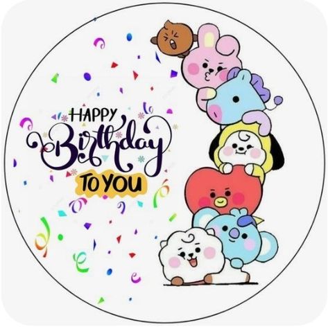 Happy Birthday Cartoon, Happy Birthday Poster, Happy Birthday Drawings, Bts Happy Birthday, Bts Army Logo, Birthday Cartoon, Cute Happy Birthday, Happy Birthday Posters, Bts Birthdays