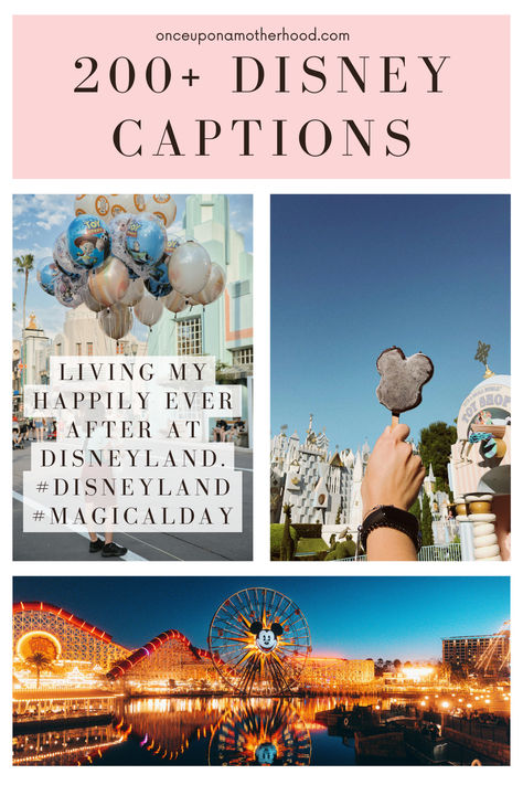 200+ Disneyland Captions for Instagram and social media. These are magical Disney Captions, including fun facts and magical fairy dust sprinkled throughout to make it easy to caption your magical Disneyland memories! Disneyland quotes and magical ideas help you feel inspired every time you see your Disneyland memories. Disneyland Captions For Instagram, Disneyland Captions, Disneyland Quotes, Magic Quotes, Magical Fairy, Captions For Instagram, Fairy Dust, Feel Inspired, Instagram Captions