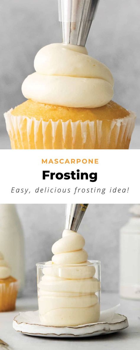 Seafoam Frosting Recipe, Best Frosting For Cupcakes, Bakery Frosting, Mascarpone Frosting Recipe, Icing Recipe For Cake, Mascarpone Buttercream, Italian Dinners, Mascarpone Filling, Mascarpone Recipes