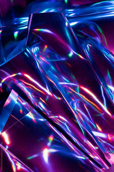 Reflection Of Light On Holographic Foils With Neon Lighting | Stocksy United Holographic Wallpapers, Neon Backgrounds, New Retro Wave, Holographic Foil, Lit Wallpaper, Neon Wallpaper, Neon Party, Light Reflection, Image Hd