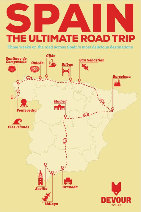 Beautiful Places In Spain, Spain Road Trip, European Road Trip, Spain Itinerary, Road Trip Map, Ultimate Road Trip, Places In Spain, Travel Infographic, Spain Travel Guide