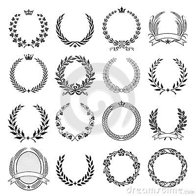 Site de graça! Laurel Wreath round Ceremonial Frames. Laurel Wreath Tattoo, Laurel Wreath Crown, Wreath Tattoo, Leaves Drawing, Crown Drawing, Wreath Drawing, Crown Tattoo, Laurel Leaves, Laurel Wreath