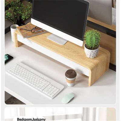 Transform your workspace with the OptiDesk Desktop Computer Monitor Riser, specifically designed to enhance productivity by providing a comfortable viewing angle and additional storage. Perfect for both office and home use, this riser is engineered to protect your eyesight and neck while promoting a relaxed, efficient work environment. Hokku Designs | Hokku Designs Rubee Manufactured Wood Monitor Stand 5.11 H x 7.87 W x 23.62 D in white / in Yellow | 5.11" H X 7.87" W X 23.62" D | Wayfair Monitor Stand Riser, Desktop Riser, Wood Monitor Stand, Computer Riser, Industrial Kitchen Lighting, Wine Coolers Drinks, Monitor Riser, Desk Plans, Office Guest Room