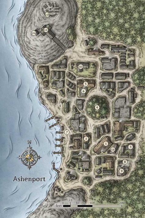 City and Town Maps (D&D) - Imgur Pathfinder Maps, Fantasy City Map, Village Map, Dnd World Map, Fantasy Town, Fantasy World Map, Tabletop Rpg Maps, Rpg Map, Town Map