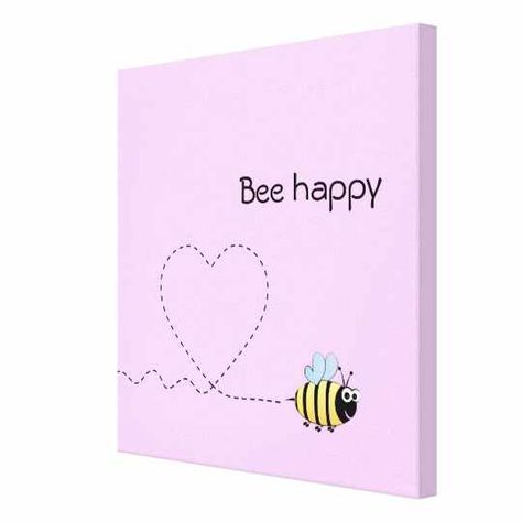 Bee Cartoon, Cute Easy Paintings, Canvas Art Quotes, Small Canvas Paintings, Simple Canvas Paintings, Cute Canvas Paintings, Easy Canvas Art, Canvas Drawings, Easy Canvas Painting