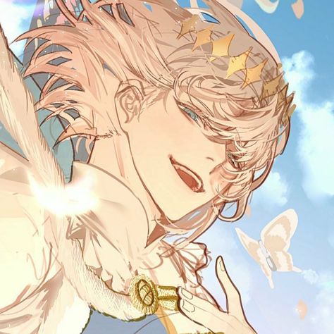 Cute Icons Aesthetic, Blonde Anime Boy, Angelic Aesthetic, Angel Manga, Male Angel, Arte Punk, Male Icon, Angel Drawing, Cool Anime Guys