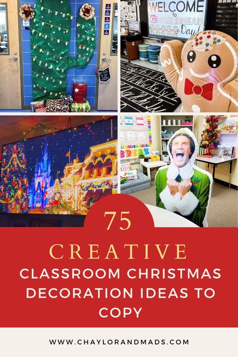 The best ideas for classroom Christmas decorations including adding a classroom Christmas tree and tons of décor and crafts that your students will love! School Christmas Themes, Classroom Xmas Decorations, Christmas Decor Ideas Kindergarten, Christmas Themes For School, Classroom Christmas Decoration, Classroom Christmas Tree, Christmas Decor Ideas For School, Elf Classroom, Classroom Christmas Crafts