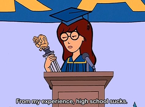 Daria Quotes, Daria Mtv, Daria Morgendorffer, Veronica Sawyer, School Sucks, High School Reunion, String Cheese, Essay Questions, School Playground