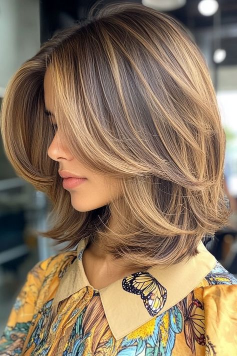 Sassy Short Hairstyles for Modern Elegance : Dirty Buttery Blonde Bob Hairstyles On Saree Wedding, Hairstyles For Short Dirty Hair, Hairstyles Using Braiding Hair, Blonde Highlights Short Hair, Honey Highlights, Fall Blonde Hair, Short Hair Highlights, Haircuts For Medium Length Hair, Layered Bob Haircuts