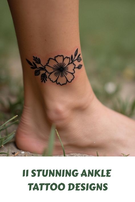 11 Stunning Ankle Tattoo Designs Anklet Tattoos For Women Simple, Ankle Foot Tattoo Wrap Around, Anklet Tattoos For Women, Ankle Foot Tattoo, Ankle Tattoo Ideas, Toe Tattoos, Ankle Tattoo Designs, Anklet Tattoos, Ankle Tattoos