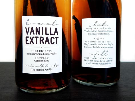 Vanilla Extract Gift, Homemade Vanilla Extract Labels, Vanilla Labels, Vanilla Extract Labels, Vanilla Extract Recipe, Honey Label, Chocolate Labels, Homemade Vanilla Extract, Vanilla Shake