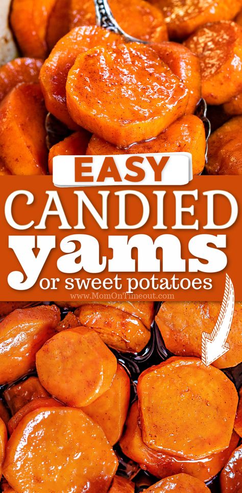 Easy Candied Yams, Candied Sweet Potato Recipes, Best Candied Yams Recipe, Baked Candied Yams, Thanksgiving Diner, Candied Yams Recipe, Rings Hippie, Sweet Potato Thanksgiving, Sweet Potato Dishes