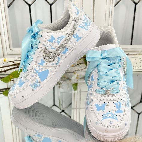 Fifteenth Birthday Cinderella Shoes, Quinceañera Shoes, Personalized Custom Shoes, Sweet 16 Shoes, Mis XV Años - Etsy Cinderella Quinceanera Shoes, Cinderella Sweet 16 Dress, Custom Quince Shoes, Quinceanera Shoes Heels, Quince Cinderella, Winter Wonderland Quinceanera Theme, Quinceañera Shoes, Sweet 16 Shoes, Quince Blue