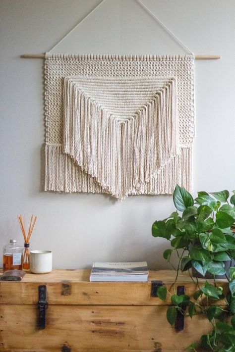 Minimal Macrame, Macrame Wall Hanging Large, Modern Macrame Wall Hanging, Weaving Tapestry, Art Weaving, Macrame Wall Hanger, Macrame Wall Hanging Diy, Bohemian Minimalist, Macrame Wall Hanging Patterns