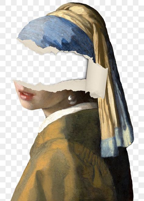 Girl With Pearl Earring, Vintage Paper Textures, Png Girl, Graphic Shapes Design, Digital Collage Art, Collage Art Projects, Scrapbook Book, Scrapbook Stickers Printable, Johannes Vermeer