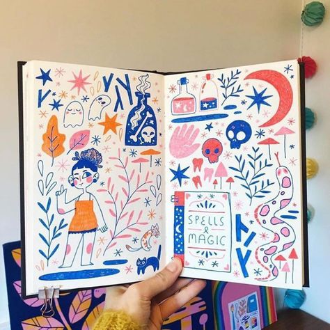 Marker Kunst, Sketchbook Spread, Kunstjournal Inspiration, Acrylic Ideas, Sketchbook Inspo, Gouache Illustrations, Posca Art, Being Creative, Sketchbook Art Journal