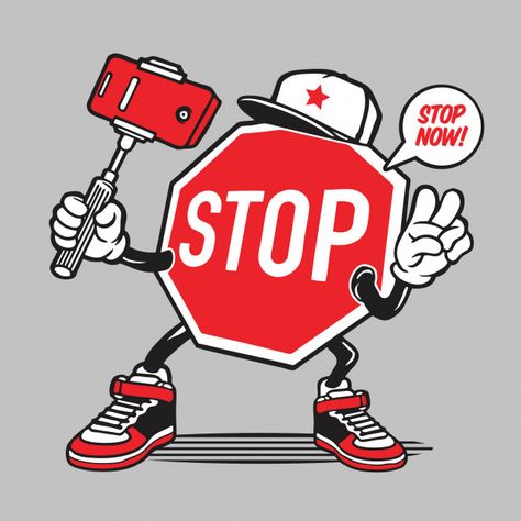 Panneau Stop, Red Sign, Stop Sign, Vector Character, Sign Art, Card Art, Premium Vector, Selfies, Graphic Resources