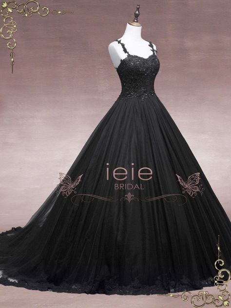 Black Lace Ball Gown, Untraditional Wedding Dress, Lace Ball Gown Wedding Dress, Untraditional Wedding, Black Lace Wedding Dress, Black Lace Wedding, Making A Wedding Dress, Black Wedding Gowns, Wedding Dresses Lace Ballgown