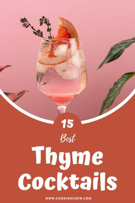 From a Salty Dog to a Margarita, these 15 BEST thyme cocktails are full of bright, woodsy flavor from the aromatic herb—they’re perfect for the at-home mixologist! Thyme Cocktail Recipes, Thyme Cocktails, Fall Drinks Alcohol, Fun Beverages, Thyme Simple Syrup, Unique Cocktail Recipes, Alcoholic Treats, Cider Sangria, Apple Cider Sangria