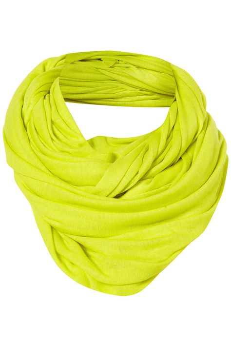 Chartreuse infinity scarf.  Perfect way to inject some of the neon trend into the wardrobe without going overboard. Neon Scarf, Linen Summer Outfits, Fall Style Guide, Snood Scarf, How To Wear A Scarf, Neck Accessories, Earn Cash, Neon Yellow, Bags Accessories