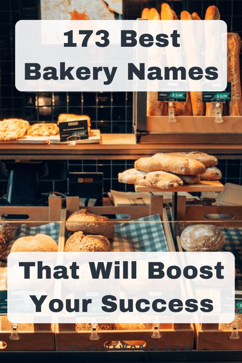 Best Bakery Names (1) Bakery Shop Names, Bakery Business Plan, Bakery Names, Processor Recipes, Home Bakery Business, Bakery Shop Design, Vintage Bakery, Online Bakery, Cute Bakery