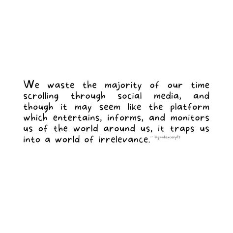 When you are bogged down by unwanted behavior, like constantly scrolling and feeling numb, it is perhaps the worst feeling. Even the posts and the knowledge seems overwhelming, and all you want to do is delete all apps from your phone. Yet, when you do so, you fall into emptiness and dullness as if your whole life depends upon these social media apps. We waste the majority of our time scrolling through social media, and though it may seem like the platform which entertains, informs, and mon... Delete Social Media Quotes, Deleting Social Media Quotes, Delete Social Media, Worst Feeling, Less Social Media, Feeling Numb, Fancy Words, Social Media Apps, Bad Feeling