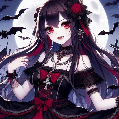 #vampire #anime #animeicons #aesthetic Vampire Anime, Vampire Girls, Gothic Anime, Anime Oc, Bing Images, Aesthetic Anime, Anime Icons, Anime Wallpaper, Character Design