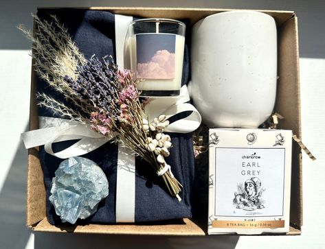 Small Care Package Ideas, Wellness Box, Meditation Shawl, Self Care Package, Hygge Gifts, Spa Gift Box, Care Box, Herbal Teas, Xmas Card