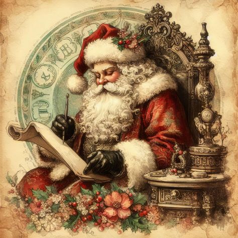 Old Vintage Christmas Pictures, Vintage Christmas Images Printables, Free Vintage Christmas Printables, Victorian Christmas Aesthetic, Victorian Christmas Images, Christmas Images Printable, Santa Images, Victorian Christmas Cards, Images Noêl Vintages