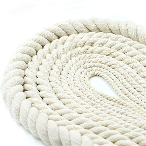 6mm-20mm Diameter Macrame Cord for DIY, Hanging Knitting Craft Beginners, Thick Cotton Rope for Wall Hanging Plant Hanger 20mm Beige (2m): Amazon.co.uk: Kitchen & Home Three Strand Twist, Macrame Supplies, Arch Decoration Wedding, Rope Weave, White Rope, Wall Hanging Crafts, Rope Cord, Thick Rope, Macrame Cord