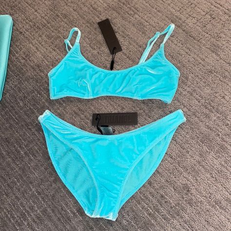 Bluish Triangle Swimsuit! Literally Never Worn Has Tags Comes With The Bag The Top Is A Small The Bottoms Are A Medium No Trades Triangl Swimsuit, Triangl Swim, Swimsuit Inspo, Triangle Swimsuit, Summer Closet, Xmas List, Triangl Swimwear, Summer Swim, Summer Swim Suits