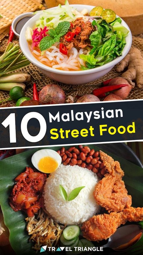 Try these 10 Malaysian street food dishes and we swear, you wouldn't want to come back from your vacation. From spicy to fruity to sweet, Malaysian food has something for all. Malaysian Street Food, Masakan Malaysia, Malay Food, Malaysian Cuisine, Around The World Food, Asian Street Food, Takeout Food, Favorite Recipes Dinner, Malaysian Food