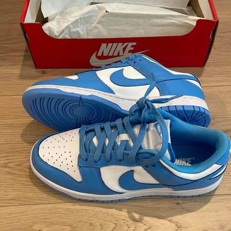 Nike Dunk Low Retro Sneakers In White/University Blue. Never Worn, Size Men’s Us 8.5. Box Included And Assessment Of Authenticity Blue Dunks, Pretty Sneakers, Best Basketball Shoes, Black Basketball Shoes, Pretty Shoes Sneakers, All Nike Shoes, Cute Nike Shoes, Junior Year, Hype Shoes