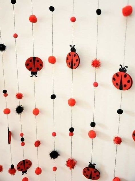 Ladybug Birthday Theme, Ladybug Party Decorations, Miraculous Ladybug Party, Maluchy Montessori, Ladybug Baby Shower, Black Ladybug, Ladybug Decorations, Ladybug Birthday Party, Baby Ladybug