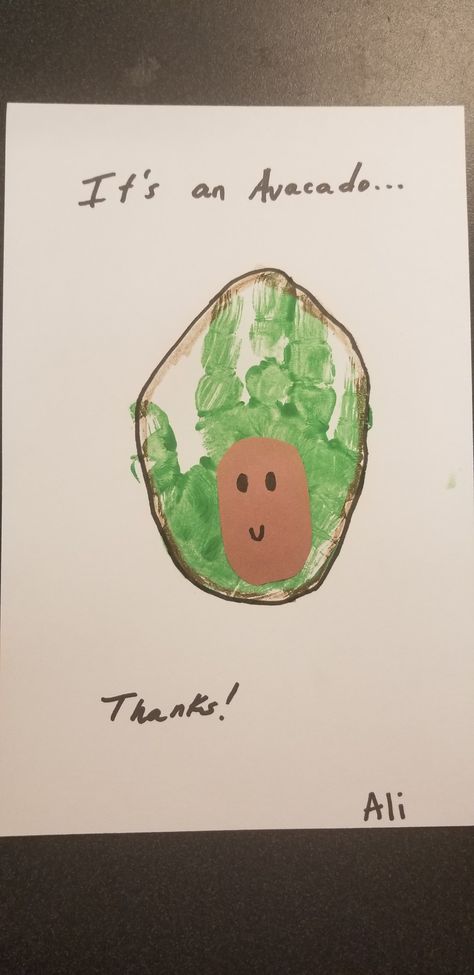 Handprint Avocado Veggie Handprint Art, Avocado Activities For Preschool, Handprint Fruits And Vegetables, Vegetable Handprint Crafts, Handprint Vegetables, Veggie Activities For Toddlers, Fruit And Veggie Crafts For Preschoolers, Nutrition Art For Toddlers, Foods And Flavors Infant Theme