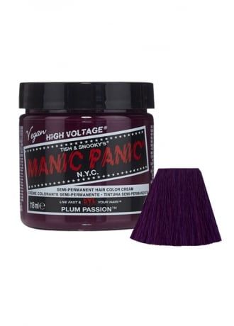 Manic Panic Plum Passion Semi-Permanent Hair Dye, £8.99 Manic Panic Plum Passion, Plum Hair Dye, Manic Panic Hair Dye, Manic Panic Hair, Alternative Accessories, Plum Hair, Hair Color Brands, Hair Dyed, Semi Permanent Hair Dye