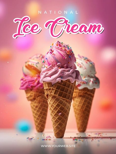 PSD a national ice cream day poster with... | Premium Psd #Freepik #psd #scoop #ice-cream-scoop #ice-cream Ice Cream Advertisement, Ice Cream Background, National Ice Cream Day, Ice Cream Poster, Delicious Ice Cream, Ice Cream Day, Food Poster Design, Summer Special, Food Poster