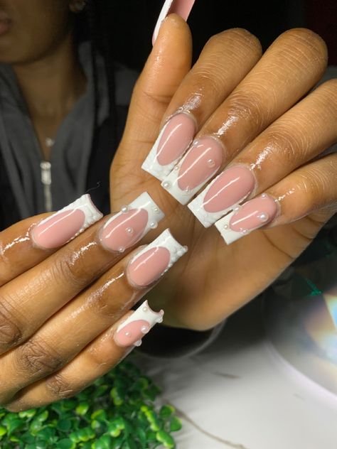 White French Tip Acrylic Nails, White French Tip Acrylic, Vacation Hair, Birthday Nail, Vacation Hairstyles, White French Tip, French Tip Acrylic Nails, Set Ideas, New Obsession