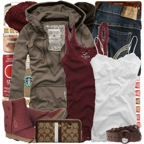 by ll-z on Polyvore Hollister Fall Outfits, 2010s Fall Fashion, 2010 Fall Fashion, 2000s Fall Fashion, 2000s Fashion Fall, Fall 2000s, Abercrombie And Fitch Outfit, 2000s Fall, Sinful Clothing