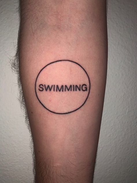 Fish In A Circle Tattoo, Swimming In Circles Tattoo Mac Miller, Swimming In Circles Tattoo, Mac Miller Swimming Tattoo Ideas, Water Circle Tattoo, Person Swimming Tattoo, Mac Miller Tattoos, Circle Tattoo, Self Promo